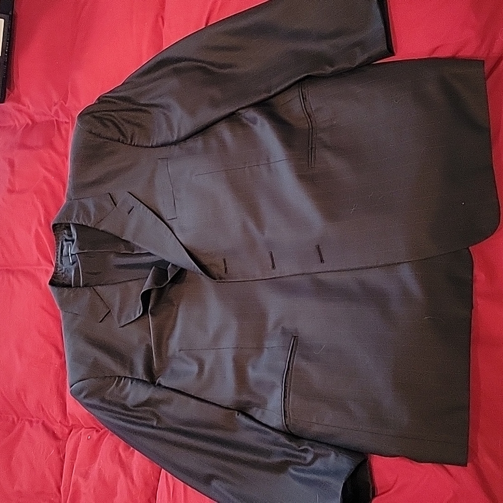 Giorgio Armani Black Label blue pinstripe suit